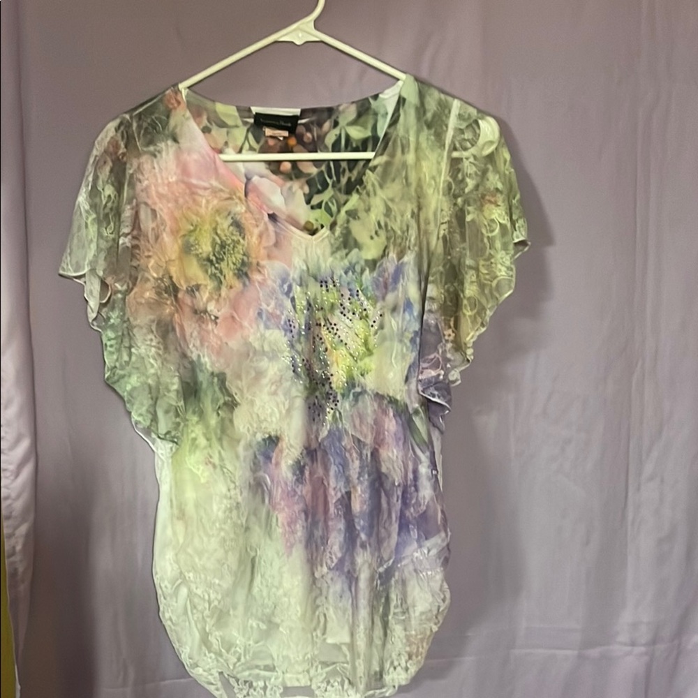 Brittany Black Pastel Floral Blouse